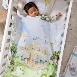 THE BABY TRUNK White & Blue Cartoon Characters Egyptian Cotton 2 Piece Crib Superfine Bedding Set-image-20