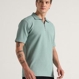 Moda Rapido Men Lime Green Solid Polo Collar T-shirt-picture-10