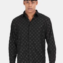Blu MNKY Men Smart Slim Fit Checked Casual Shirt-image-47