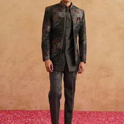 Denis Parkar Embroidery Indowestern Sherwani Set-picture-13