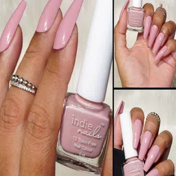Indie Nails Set Of 2 12 Toxin Free Nail Color - 5 ml Each - Cutting Chai-Fussy Beige image 5