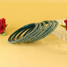 NMII Set Of 12 Beaded & Moti Work Bangles image 1