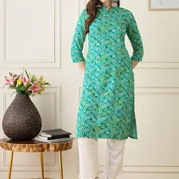 Anouk Women Printed Mandarin Collar Straight Kurta-picture-25