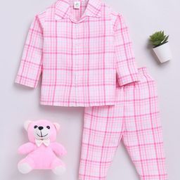 Clt.s Unisex Kids Checked Night suit-picture-30