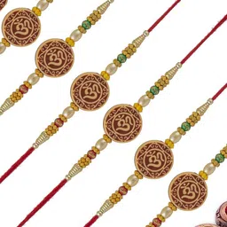 MEIRA JEWELLERY Set Of 7 Rakhi With Roli Chawal & Greeting Card-17