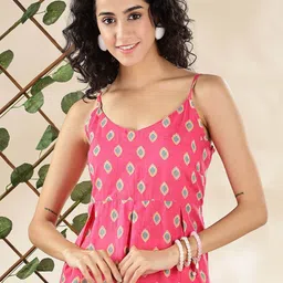Anouk Rustic Print Ethnic Peplum Crop Top-picture-1