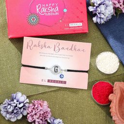 EL REGALO G Letter Charm Rakhi Gift Set-67