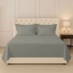 PIZUNA LINENS linens Grey 400 TC Pure Cotton King Bedsheet Set- 2.54 m x 2.75 m-picture-3