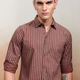 HIGHLANDER Men Opaque Striped Casual Shirt-picture-25