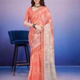 Rekha Maniyar Floral Brasso Block Print Saree-image-20