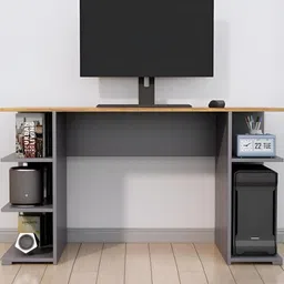 HEXA RED Grey Engineered Wood Study Table For Work From Home Students & Computer Table image 3