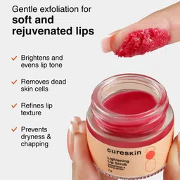 Cureskin Lightening Lip Scrub With Walnut Shell & Beetroot - 7 g image 3