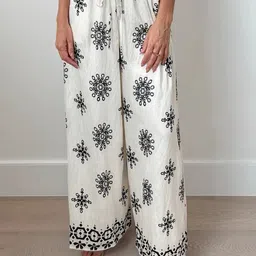Routes by All About You Printed Round Neck Top With Palazzo Co-Ords-picture-7