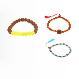 Divine souvenirs Unisex Set Of 3 Artificial Beaded Elasticated Bracelets image 1