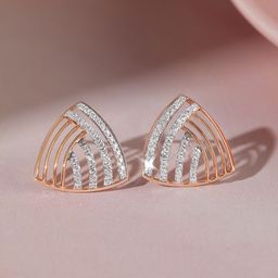 Mia by Tanishq 14KT Rose Gold Natural Diamond Stud Earrings - 3.31 gm-picture-21