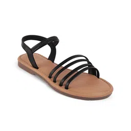 Tresmode Women Leather Open Toe Flats-image-37