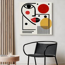 999Store Off White & Red 1 Piece Wood Abstract Wall Paintings-30