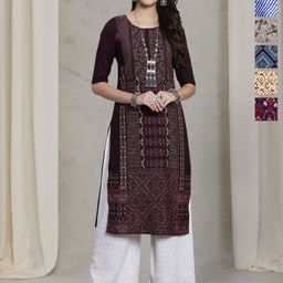 7Threads Women Pack Of 6 Ethnic Motifs Printed Sequinned Kurta-image-89