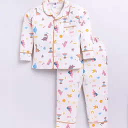 Nottie Planet Girls Cotton Printed Night suit-picture-46