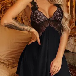 GuSo Shopee Women Black Net Baby Dolls-image-72