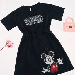 Pantaloons Junior Girls Alphanumeric Printed Fit & Flare Above Knee Dress-image-97
