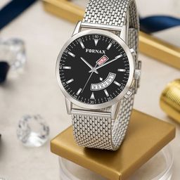 Fornax Men Date Aperture Bracelet Style Straps Analogue Watch fx28-45
