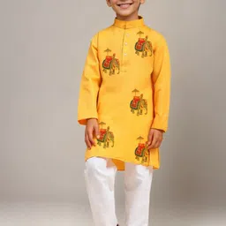DEVOILER Boys Ethnic Motifs Printed Cotton Kurta-20
