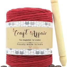 | Single Strand Cotton Macrame Cord (100 M, 3mm) | DIY-Project - Red Red-5