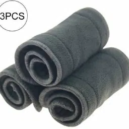 Pack of 3 Wetfree Reusable Washable Cotton Diaper Nappy Inserts for Baby Cloth Diapers, 5 Layer Bamboo Charcoal Inserts Liners Natures Cloth Diaper Liner - M (2 Pieces-16