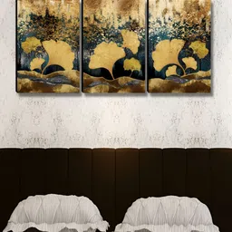 Myntra Elegant Homes Gold-Toned & Grey 3 Piece Abstract Printed Wall Arts-18