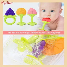 Kritiu Set Of 4 Silicone Fruit Shape Stand Teether image 5