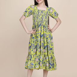 PaheliRani Puff Sleeve Crepe Formal Fit & Flare Dress-image-33