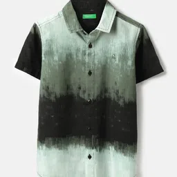 United Colors of Benetton Boys Faded Dyed Spread Collar Casual Shirt-picture-45