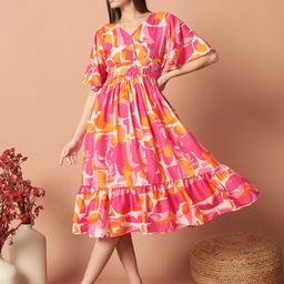 Femvy Women Floral Printed Anarkali Kurta-image-90