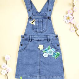 KiddoPanti Girls Floral Sleeveless Dungaree-picture-16
