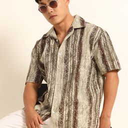 THE BEETEL HOUSE Abstract Printed Cuban Collar Pure Cotton Oversized Shirt-picture-19