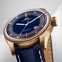 DOUBLERUN Men Dial & Leather Bracelet Style Straps Analogue Multi Function Watch H05N7003 image 4