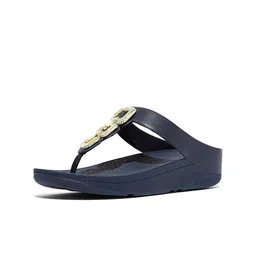 fitflop Women Leather Wedge Heels Sandals with Ethnic - Embellished-image-7