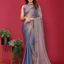 VRAGI Embellished Beads And Stones Pure Chiffon Saree-picture-31