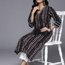 Varanga Women Abstract Printed Cotton Kurta-picture-12