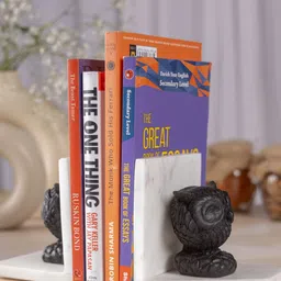 HOMEARTE White And Black Marble Owl Book Holder-image-60