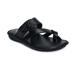 SMOXX Men Black Leather Casual Slip-On Comfort Sandals-picture-26