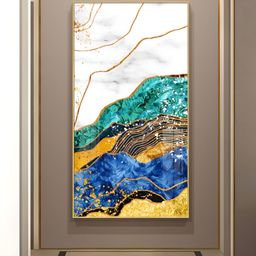 THE NEXT DECOR Blue& Green Painting Vertical Wall Art-image-35