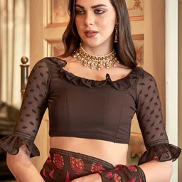 Anouk Rustic Floral Poly Georgette Bagh Saree image 3