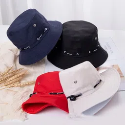 Infispace Men Camel Brown Solid Bucket Hat image 1