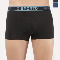 Sporto by Macho Pack Of 3 Combed Cotton Mid-Rise Short Trunks-picture-7