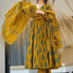 KALINI Women Floral Printed Angrakha Kurta with Palazzos & With Dupatta-picture-40