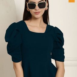 Metronaut Women Pack of 2 Puff Sleeve Peplum Top-picture-36