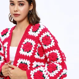 Sugercandy Women Embroidered Lapel Collar Woollen Sweater Vest-image-96