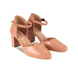 MOSAC Women Solid Pointed Toe Block Heel Mules-22